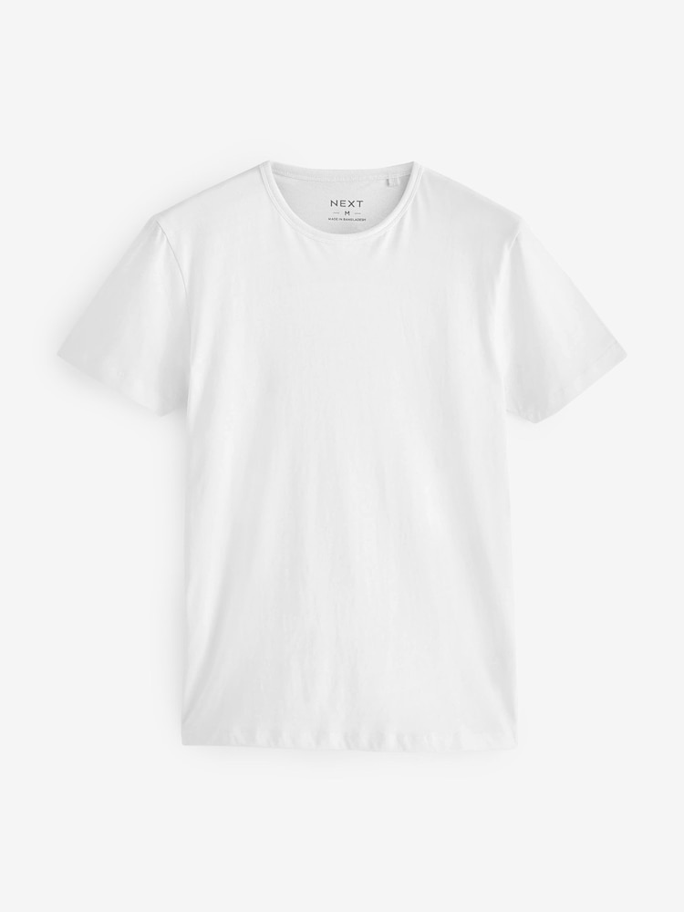 White Slim Fit 100% Cotton Layering T-Shirts 2 Pack - Image 4 of 6
