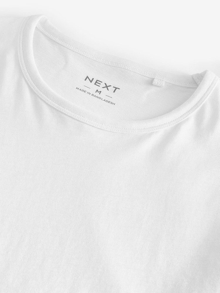 White Slim Fit 100% Cotton Layering T-Shirts 2 Pack - Image 5 of 6
