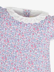 JoJo Maman Bébé Pink Pastel Ditsy Floral 2-Pack Pretty Baby Rompers - Image 4 of 5