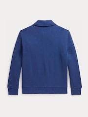 Polo Ralph Lauren Blue Logo Quarter Zip Jersey Sweatshirt - Image 2 of 2