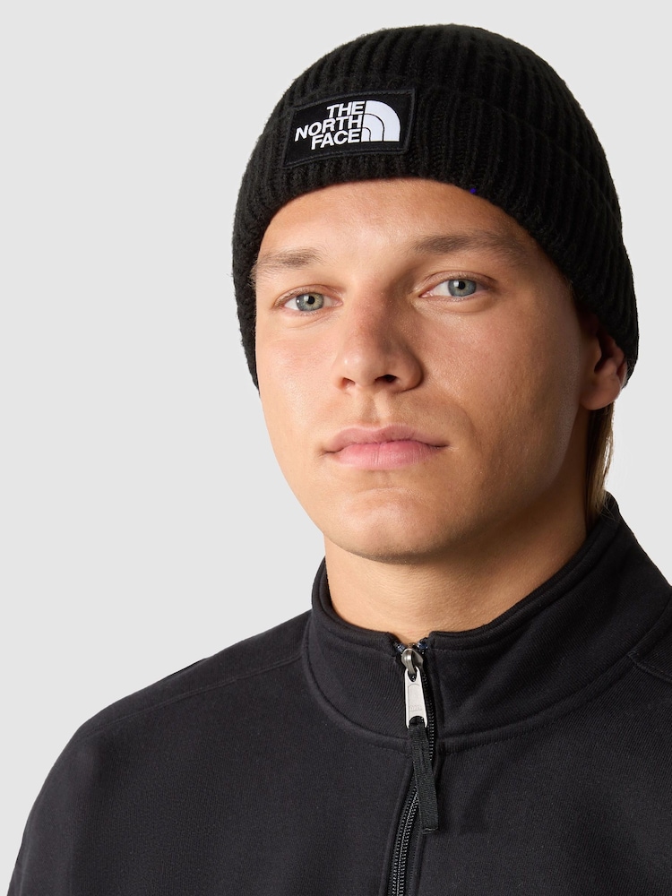 Negro - Gorro con vuelta y logo en cuadrado de The North Face - Imagen 1 de 3