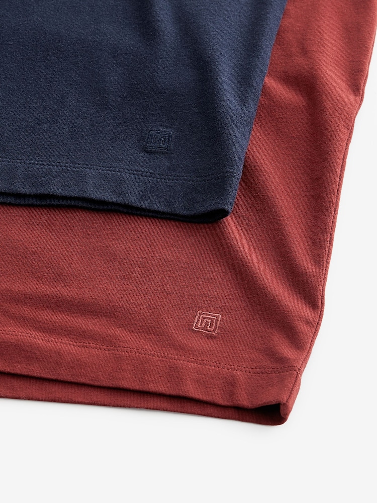Navy Blue/Orange Modal Lightweight Shorts 2 Pack - Image 15 of 15