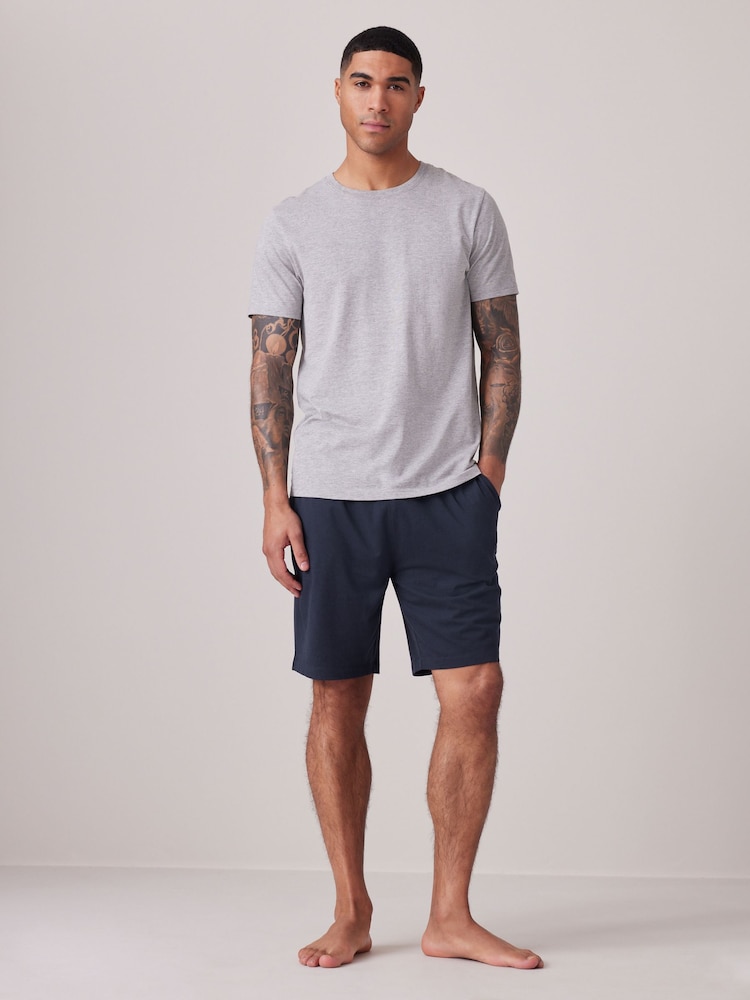 Navy Blue/Orange Modal Lightweight Shorts 2 Pack - Image 2 of 15