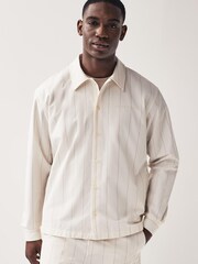 Lyle & Scott White Pinstripe 100% Cotton Overshirt - Image 1 of 5