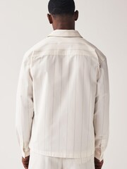 Lyle & Scott White Pinstripe 100% Cotton Overshirt - Image 3 of 5