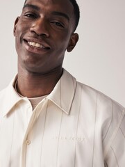 Lyle & Scott White Pinstripe 100% Cotton Overshirt - Image 4 of 5