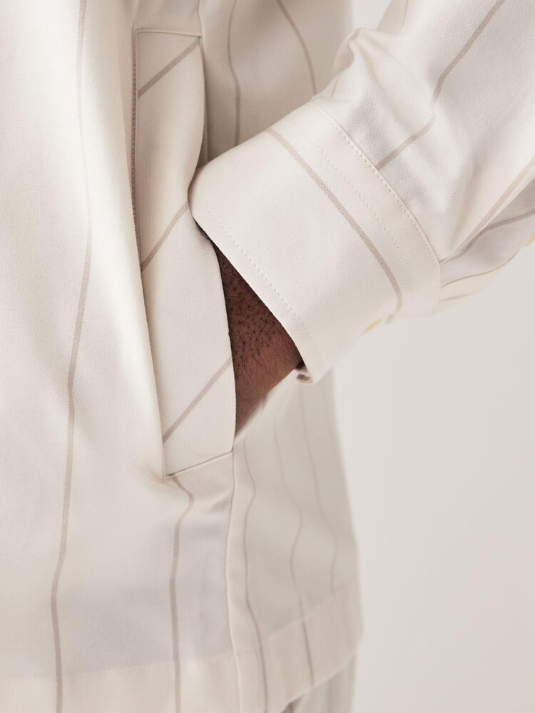 Lyle & Scott White Pinstripe 100% Cotton Overshirt - Image 5 of 5