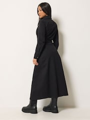 PixieGirl Petite Black Denim Maxi Dress - Image 3 of 6