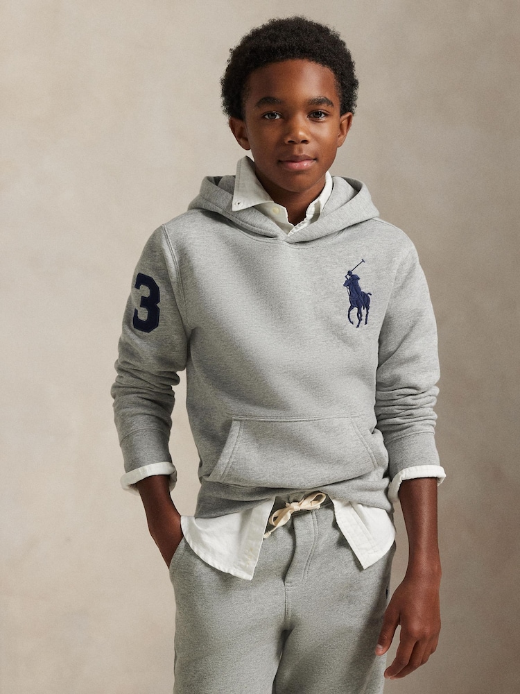 Polo Ralph Lauren Grey Varsity Logo Jersey Hoodie - Image 1 of 5