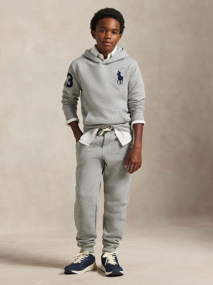 Polo Ralph Lauren Grey Varsity Logo Jersey Hoodie - Image 2 of 5