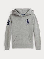 Polo Ralph Lauren Grey Varsity Logo Jersey Hoodie - Image 4 of 5