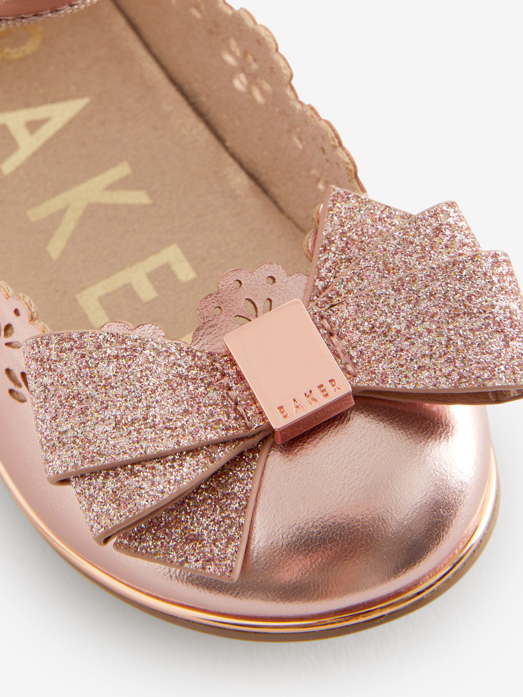 Buy Baker by Ted Baker Girls Scalloped Shoes with Glitter Bow from Next Luxembourg