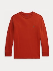 Polo Ralph Lauren Orange Logo Long Sleeve Jersey T-Shirt - Image 1 of 2