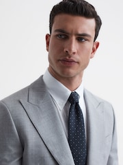 Reiss Navy Liam Polka Dot Silk Tie - Image 2 of 5