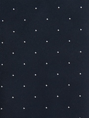 Reiss Navy Liam Polka Dot Silk Tie - Image 5 of 5