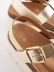 Gold Forever Comfort® Leather T-Bar Flatform Sandals - Image 7 of 7