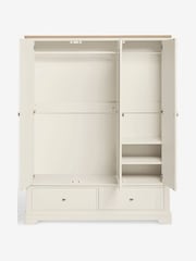 Chalk White Hampton Painted Oak Triple, 2 Drawers Wardrobe - Image 5 of 9