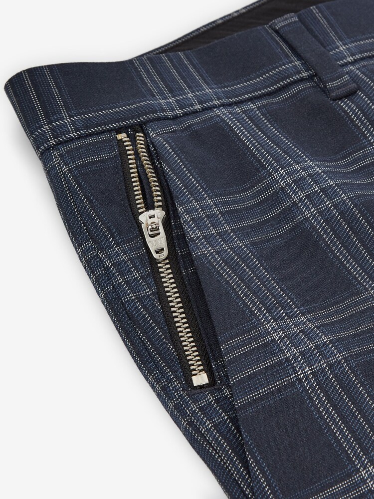 Blue Check Slim Trousers - Image 2 of 2