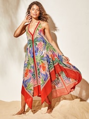 Lipsy Pink Trapeze Strappy Summer Midi Dress - Image 1 of 4
