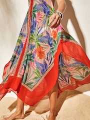 Lipsy Pink Trapeze Strappy Summer Midi Dress - Image 4 of 4