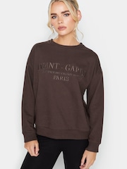 PixieGirl Petite Brown Embroidered Sweatshirt - Image 2 of 6