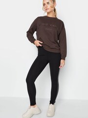 PixieGirl Petite Brown Embroidered Sweatshirt - Image 4 of 6