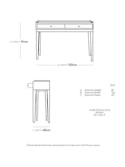 Swoon Black Newham Mango Wood 2 Drawer Desk - Image 3 of 8