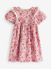 Cath Kidston Red Floral Lace Trim Dress (3mths-8yrs) - Image 1 of 3