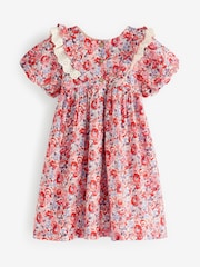 Cath Kidston Red Floral Lace Trim Dress (3mths-8yrs) - Image 2 of 3