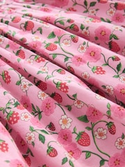 Cath Kidston Pink Strawberry Embroidered Shirred Frill Sleeve Summer Dress (3mths-8yrs) - Image 11 of 11