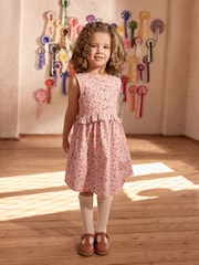 Cath Kidston Pink Floral Fairy Print Peplum Dress (3mths-8yrs) - Image 1 of 7