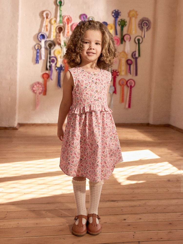 Cath Kidston Pink Floral Fairy Print Peplum Dress (3mths-8yrs) - Image 1 of 7