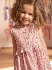 Cath Kidston Pink Floral Fairy Print Peplum Dress (3mths-8yrs) - Image 2 of 7