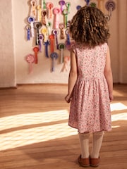 Cath Kidston Pink Floral Fairy Print Peplum Dress (3mths-8yrs) - Image 3 of 7