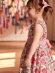 Cath Kidston Pink Floral Tie Back Party Dress (3mths-8yrs) - Image 2 of 8