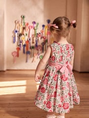 Cath Kidston Pink Floral Tie Back Party Dress (3mths-8yrs) - Image 3 of 8