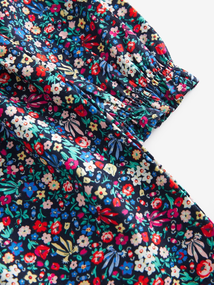 Cath Kidston Navy Ditsy Floral Long Sleeve Collar 100% Cotton Dress (3mths-8yrs) - Image 9 of 9
