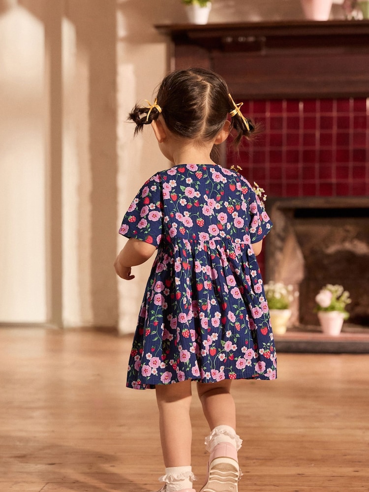 Navy Floral Relaxed Summer Dress (3mths-8yrs) - Image 2 of 7