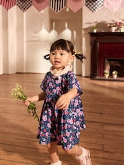 Navy Floral Relaxed Summer Dress (3mths-8yrs) - Image 3 of 7