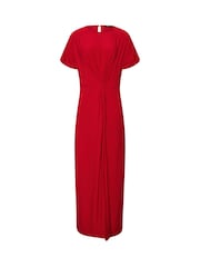 Қызыл - Long Tall Sally түйінмен безендірілген миди көйлек - 6суретінің 5 суреті