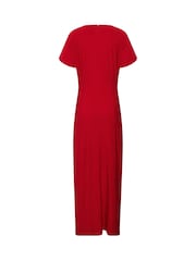 Қызыл - Long Tall Sally түйінмен безендірілген миди көйлек - 6суретінің 6 суреті