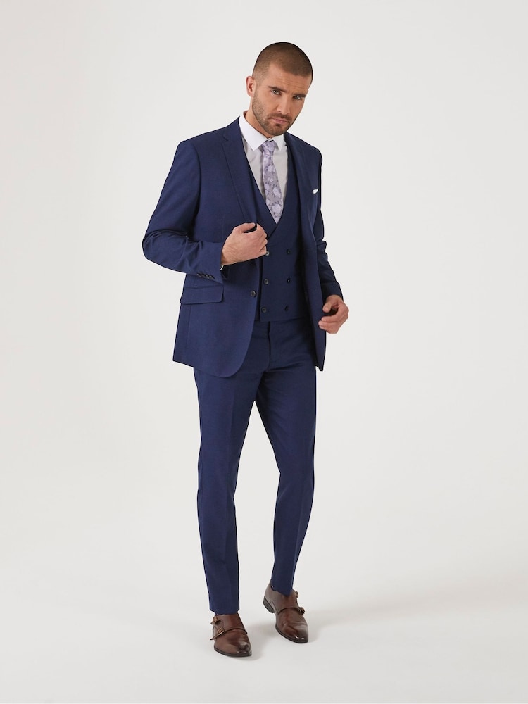Skopes Navy Blue Slim Harcourt Suit Jacket - Image 4 of 7