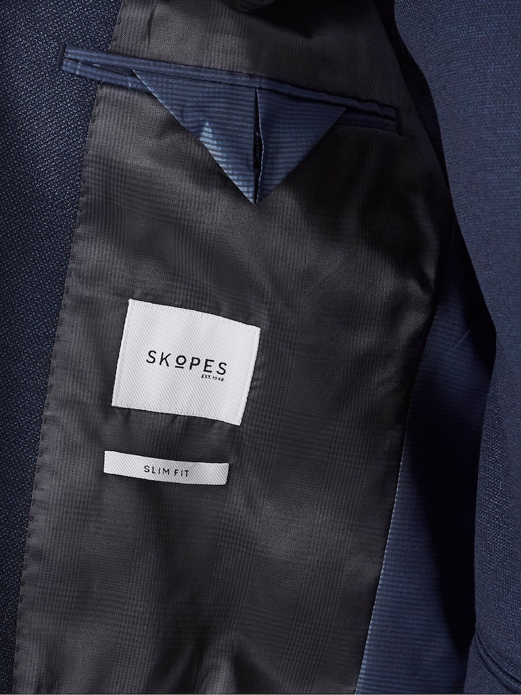 Skopes Blue Slim Harcourt Suit Jacket - Image 7 of 7