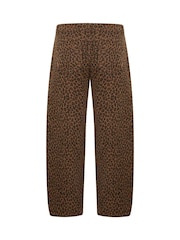PixieGirl Petite Brown Animal Print Barrel Jeans - Image 6 of 6