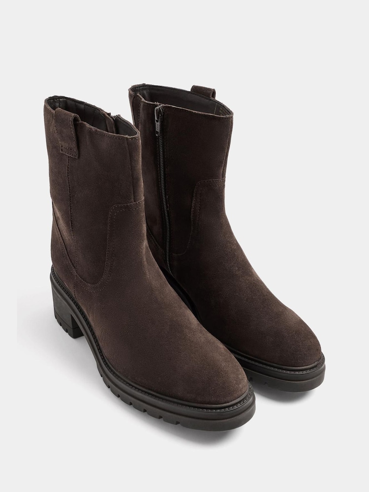 Long Tall Sally Brown Soft Square Cleated Block Heel Shoes - Image 2 of 4 Long Tall Sally Brown Soft Square Cleated Block Heel Shoes - Image 2 of 4