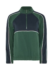 PixieGirl Petite Green Colour Block Quarter Zip Sweatshirt - Image 5 of 6