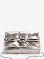 Anthrazit/Silber - Squishy Clutch mit Knotendetail - Bild 4 von 8