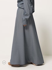 PixieGirl Petite Blue Micro Check Maxi Skirt - Image 3 of 6