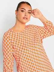 Yours Curve Orange Tab Sleeve Blouse - Image 4 of 4