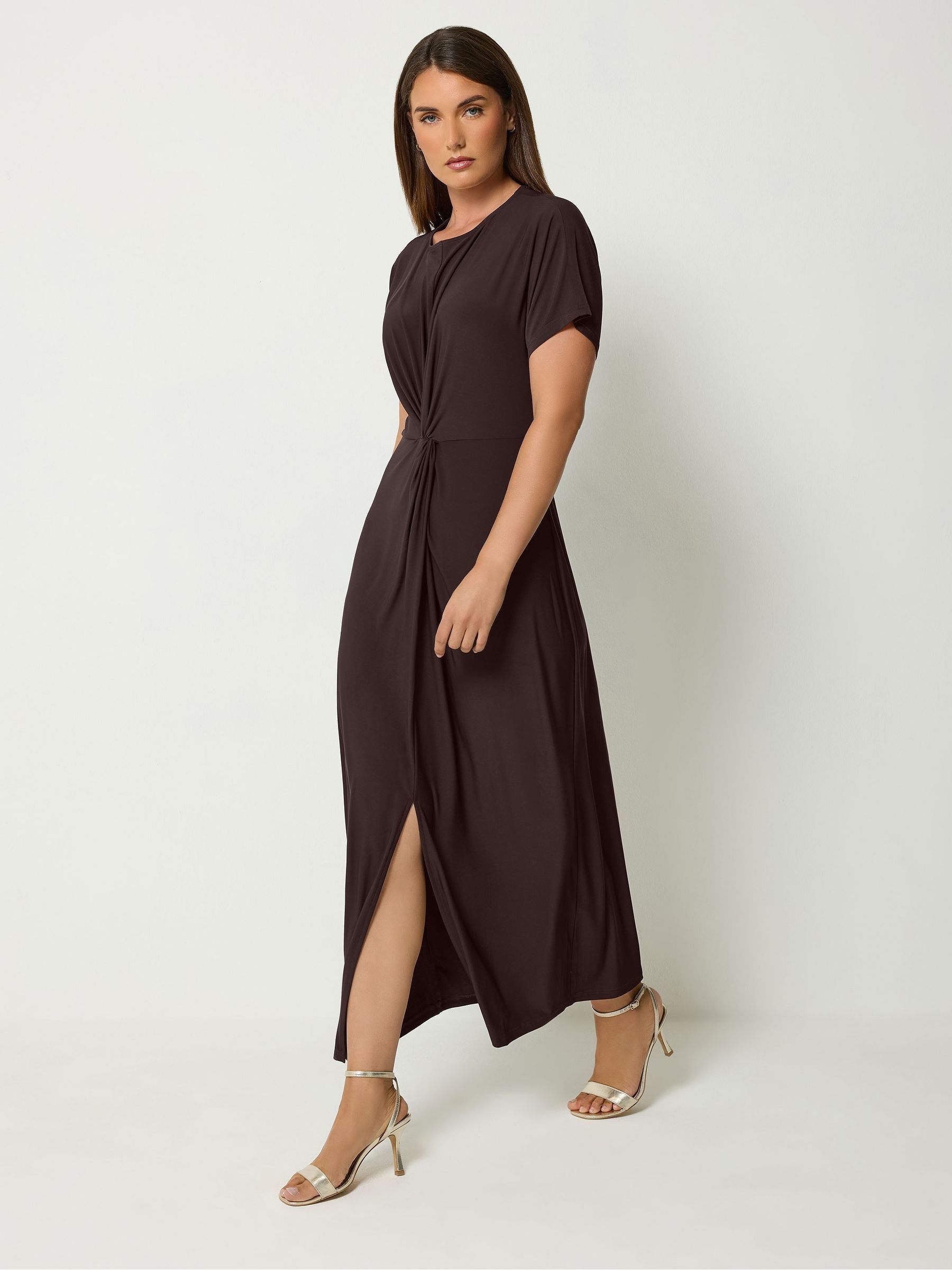Long Tall Sally Women's Brown Knot Detail Midi Dress - Image 3